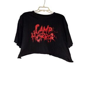 staff universal studios Camp Horror Mystic Museum Cropped T-Shirt XL Black
